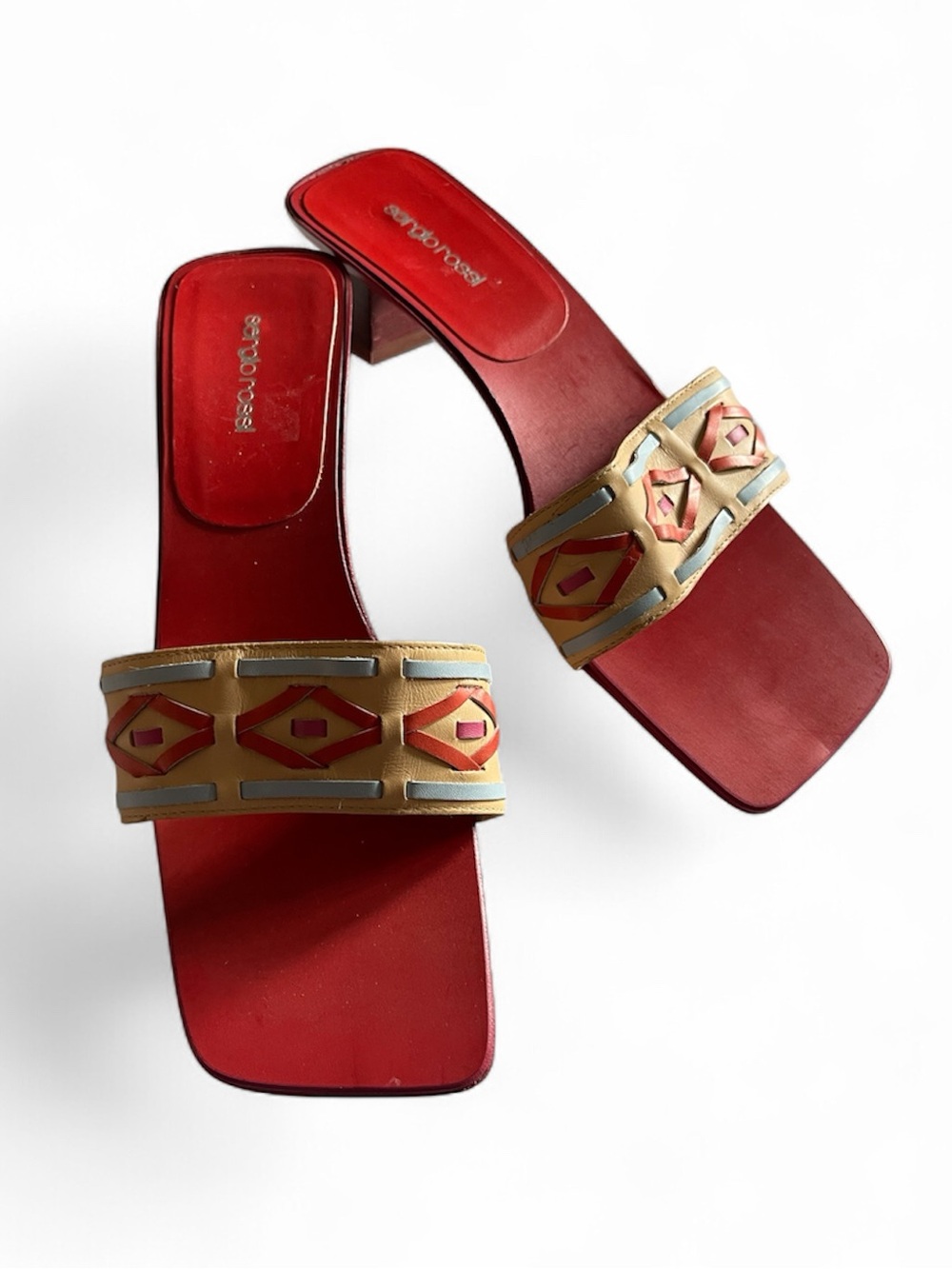 Sergio Rossi | Vintage Y2K Red Leather Slide Mules